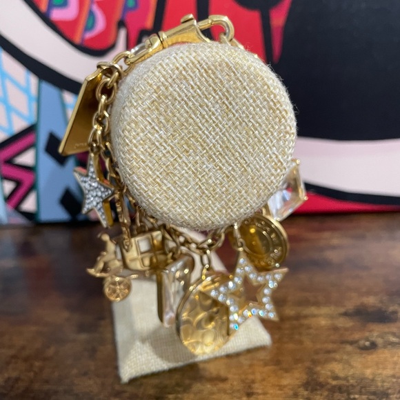 Coach Crystal Star Locket Gold plated Brass Charm Bracelet Rare HTF Discontinued - Picture 3 of 7